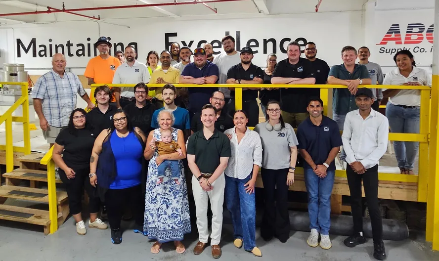 The RoofingSource office team in the Maintaining Excellence training hall